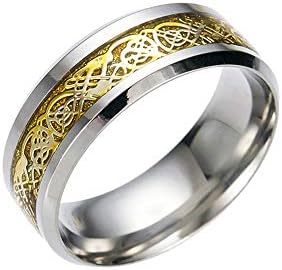 Muškarci titanium prsten od nehrđajućeg čelika volfram karbid prsten plavi/crni/srebrni zmajski vjenčani bend Poljski završetak