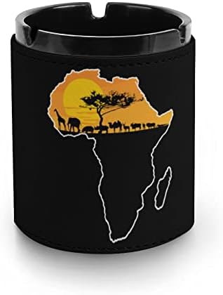 Afričke životinje preko karte Afrike cigarete pepeljare pugavca pepela za pepeo za pušenje za kućni ured za radne površine
