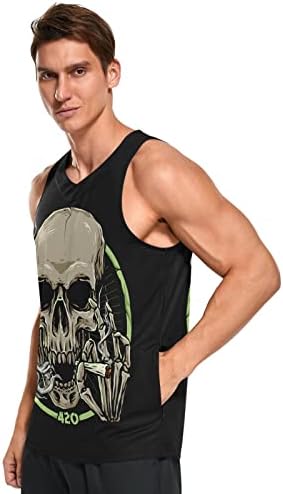 JHKKU muški brzi suhi sportski tenk vrhovi atletske teretane fitness majice bez rukava za vježbanje plaže s džepom