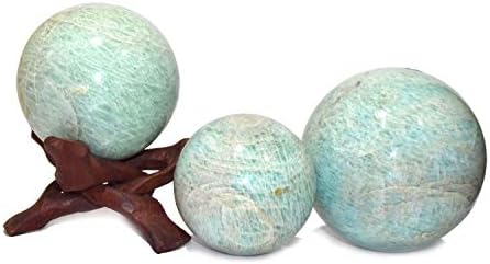 Healings4U sfera ita Veličina 2,5-3 inča i jedna drvena kuglica stalak prirodna kristalna kuglica sfera vastu reiki čakra iscjeljenje
