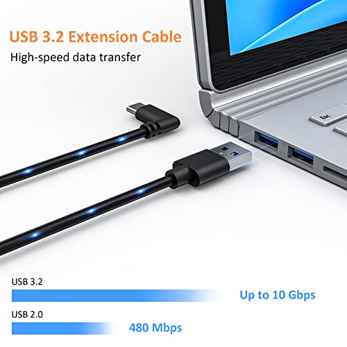 Nexigo 10Gbps Link kabel 10ft, nadograđeni kabel za prijenos podataka brzog punjenja i brzih brzina, 90 stupnjeva kuta USB 3.2 A do