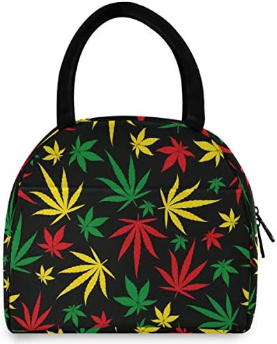 Izolirana torba za ručak za žene - listovi marihuane Velike Nepropusne vrećice za ručak s naramenicama za radne darove