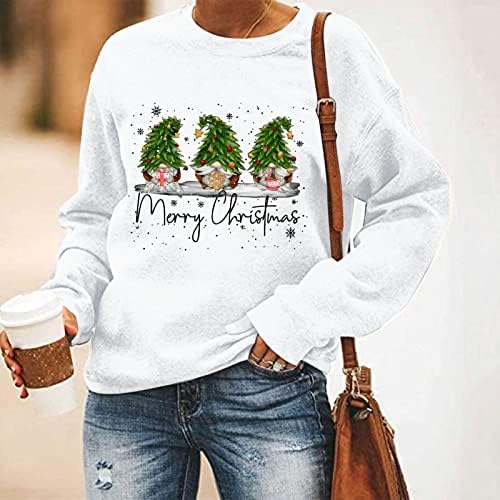 Žene božićni patuljak za tiskanje dukserice vrh labave dukserice dukserice dukserice pulover gornje djevojke veličine 11