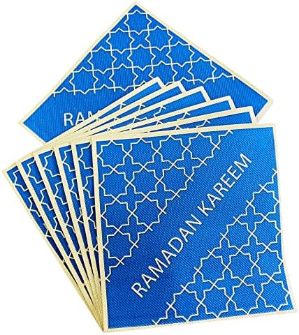 40pcs Ramadan Kareem plave salvete, Eid Mubarak salvete za ukrase za stolove za kućne zabave Islamske pribor za zabavu