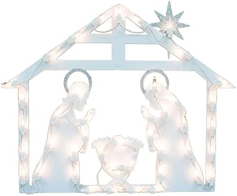 Utjecaj bijelog bolja osvijetljen božićni prozorski silueta ukras