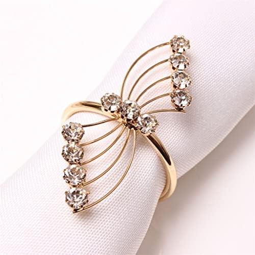Xjjzs 12pcs Zlatni salveti prsten vjenčani ubrus prsten hotela za vjenčanje za vjenčanje ustima tkanina