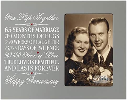 Lifesong prekretnice 65. godinu vjenčanje za par 65. okvir drži 1 4x6 Photo 8 H x 10 W