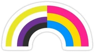 Naljepnice Lancys Artwork Non -Binary Pan Rainbow - Gay Pride naljepnica - Vodootporna naljepnica vinila za prijenosno računalo telefonska