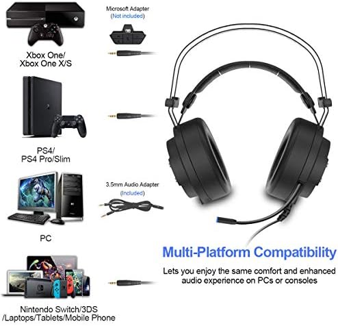 Slušalice ALWUP A9 za Xbox One, Igraonica za slušalice PS4 s mikrofonom, Gaming slušalice za RAČUNALO s mikrofonom za igra Playstation