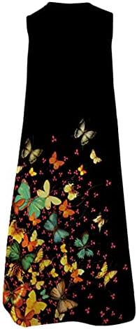 Ljetne haljine za žene 2022 opuštene Ležerne Maksi Ženske haljine bez rukava s cvjetnim printom s dugim prorezom s džepovima Maksi