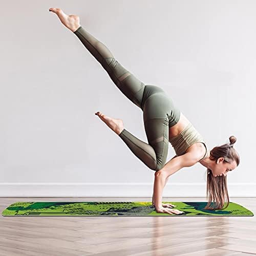 Yoga Mat Dinosaur Green uzorak ekološki prihvatljiva prostirka za vježbu za pilates i podne vježbe