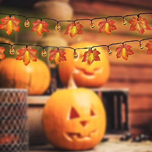 Zabava favorizira odrasle zahvaljujući zahvaljujući zahvaljujući Halloween kutija za baterije LED javorov list svjetlosni niz unutarnji