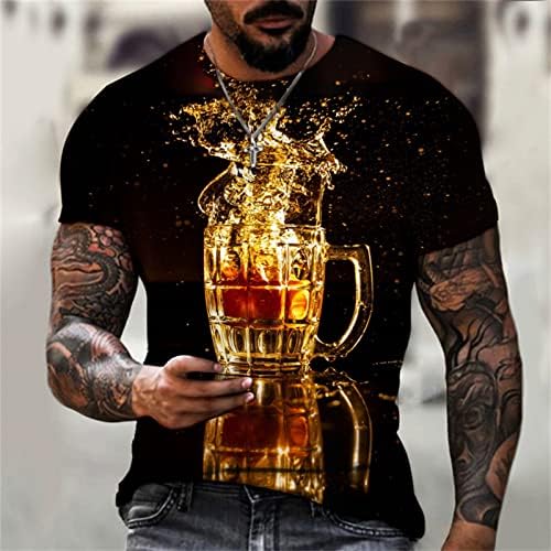 Dizajnerske košulje za muškarce 3d digitalni ispis piva okrugli vrat kratki rukavi pulover pulover bluza all-metch cool cool vrhovi