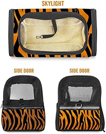 Torba za nošenje kućnih ljubimaca s uzorkom tigrove kože na pruge crno-narančasta mala pseća mačka štenci mekana prijenosna putna torba