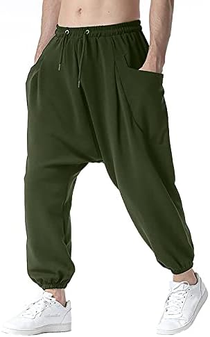 Hdzww dugi vanjski prozračni hlače muški pop pamuk ljeto s džepovima hlače redovne ravne noge.