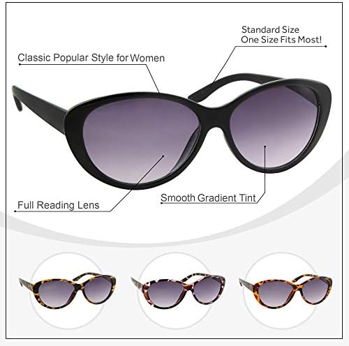 4 para ženskih sunčanih naočala za čitanje s punim lećama | Ženske naočale za čitanje na otvorenom / klasični vintage stil-ne bifokalni