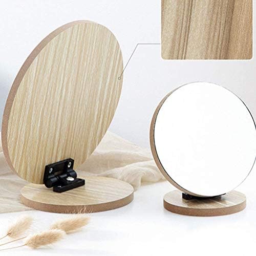 Houkai Tabletop Makeup Ogledalo s postoljenim profesionalnim sklopivim rotirajućim ogledalom ovalni oblik zrcala gornje ogledalo za