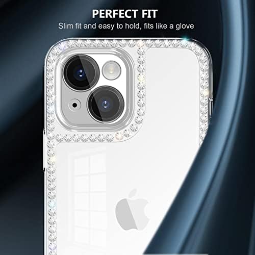 Bonitec kompatibilan s iPhoneom 13 Bling futrolom za žene djevojke 3D Svjetluk Svjetljenja luksuzni Shiny Crystal Charms Rhinestone