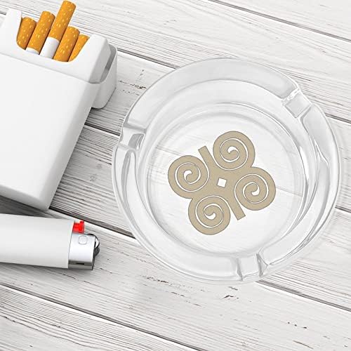 Afrički simboli staklena pepeljara za cigarete okrugle ladice pepela za kućni ured i restorane