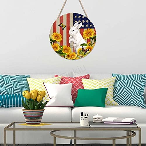 Dobrodošli zečja američka zastava leptir suncokret Vintage Tin znak, pasa mama vintage zidne natpisni znak, simpatični metalni zidni