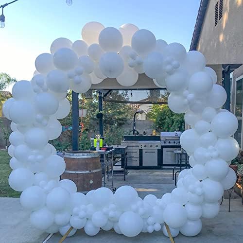Set vijenca od bijelog balona od 100 komada 18 inča 12 inča 10 inča 5 inča lučni vijenac za Zaručničku mladenku vjenčanje godišnjica