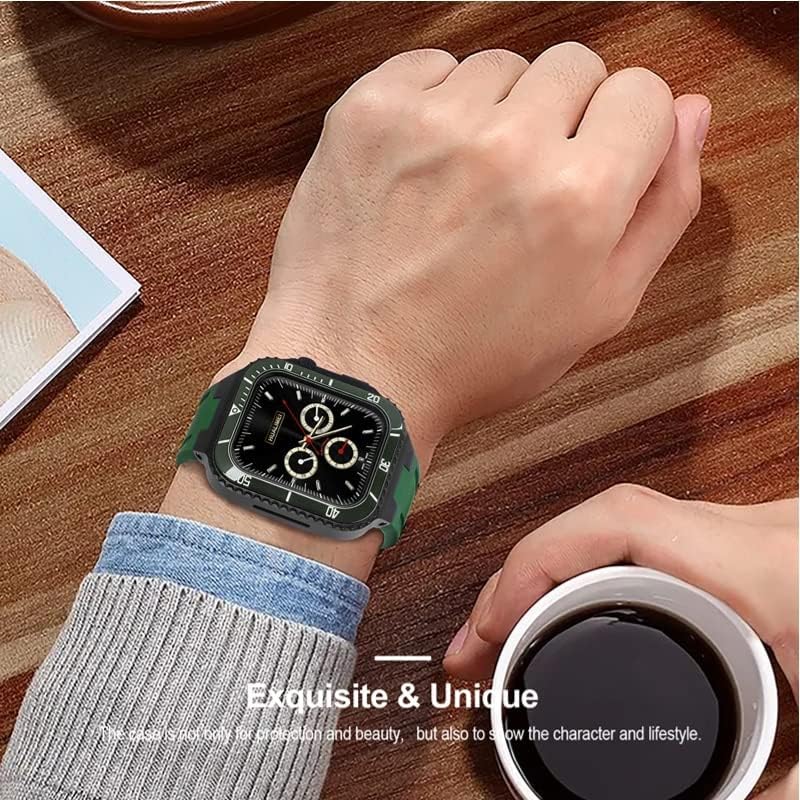 Komplet za modifikaciju Hepup -a za pojas Apple Watch 45 mm 44 mm metalna futrola+keramika bumper mod kit poklopac iwatch 8 7 6 5 4