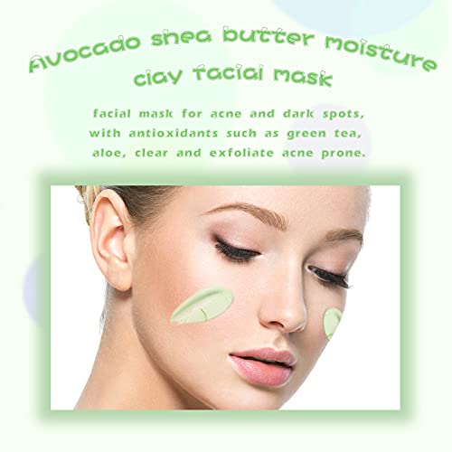 Maska za lice od zelenog čaja od gline, maska za lice od avokada, hidratantna maska za dubinsko čišćenje bez pora, 3,52 oz