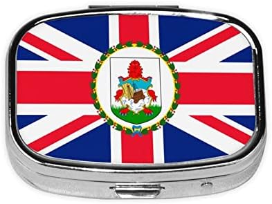 Zastava Bermuda Square Mini Plup kutija za putničke lijekove Organizator prijenosna metalna tableta futrola