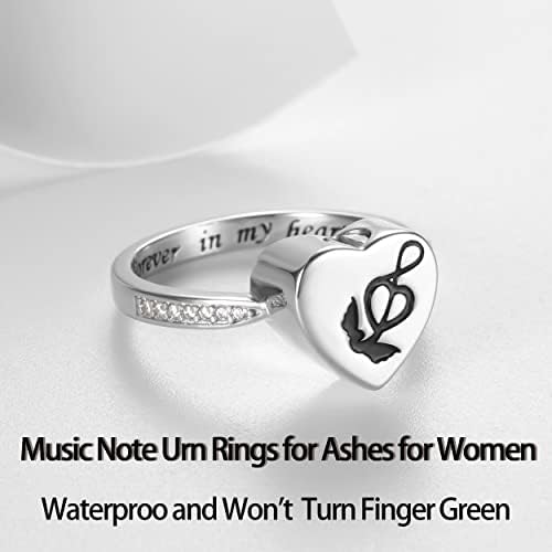 Prstenovi za urne od srebra za žene s pepelom voljenih: nakit za kremiranje u obliku srca, prstenovi za pepeo za djevojčice-prigodni