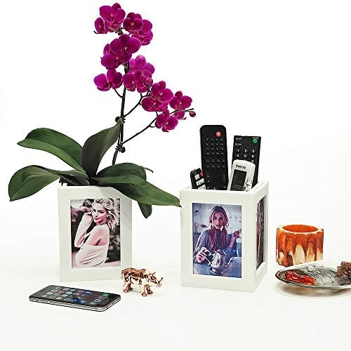 Suanti Photo Cube Desk Okvir sadrži 4 fotografije od 3,5 x5, personalizirani foto poklon okvir za obiteljsku obitelj, višenamjenska