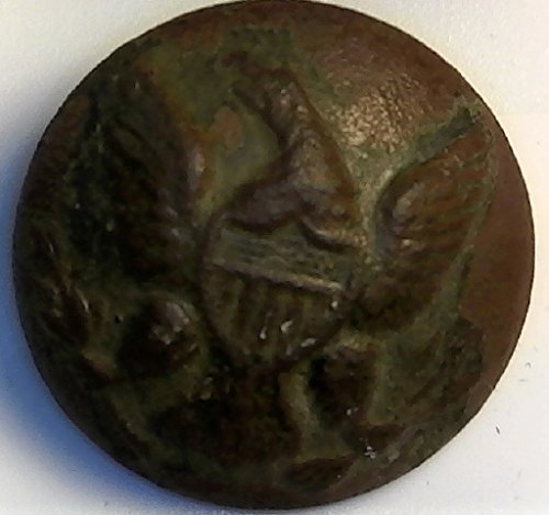 1861. p -1865 Indijski glava građanskog rata, musketa i uniformnog gumba dolazi u artefaktima s poklon vrećicom Cent Ag -G