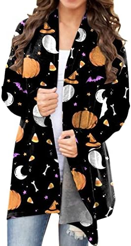 Womens Halloween casual majice print kardigan jakna s dugim rukavima gornji kardigan košulja jakna kardigan pamučni džemperi za
