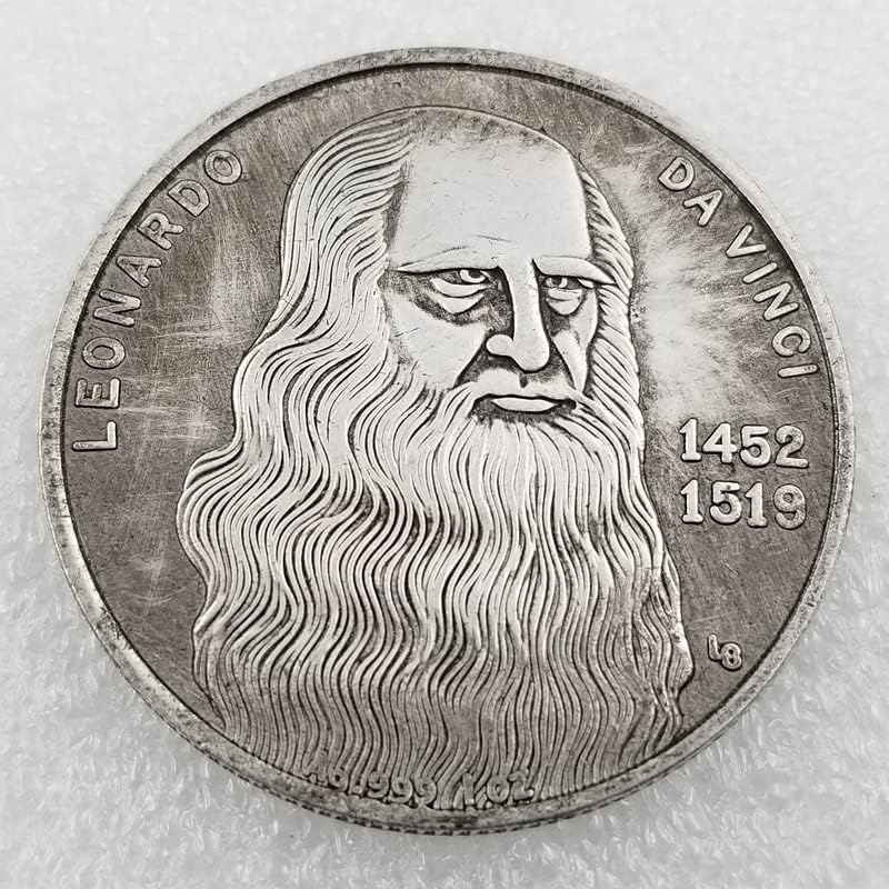 Antikni zanati Italija da Vinci 1452 1519 Doradite stari srebrni dolar srebrni okrugli antikni novčić 07