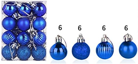 Detallan 30 mm božićni božićni božićni kuglica viseće kućna zabava ukras lagana mat prah šuplje kuglice dekor 24pcs - plava