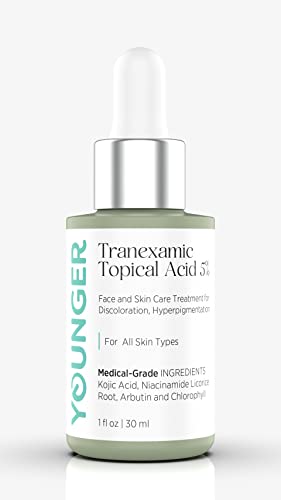 Topikalna traneksamska kiselina 5% , Plus kojična kiselina, niacinamid, korijen sladića, arbutin i klorofil tretman za lice i kožu