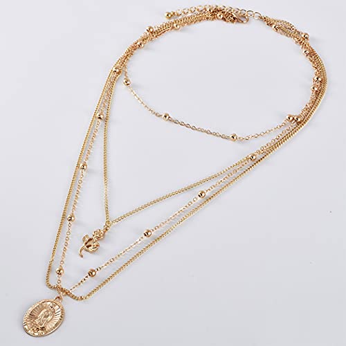 Vunena ružičasta ogrlica s privjeskom jednostavan portretni uzorak ogrlica choker lanac Podesivi nakit za žene i djevojke