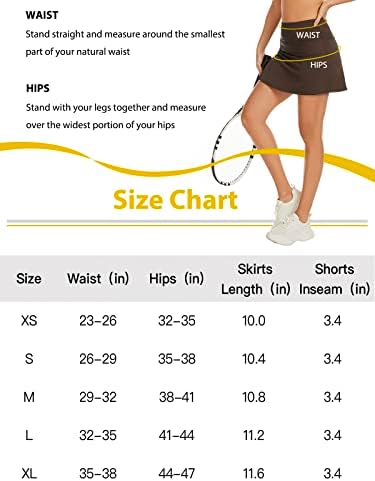 Aderea ženske teniske suknje s džepovima s aktivnom odjećom golf skorte s kratkim hlačama s visokim strukom, mini suknjama