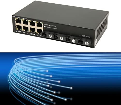 Topincn Gigabit Ethernet Switch, LED indikator Ethernet Fast Switch Autoneg 12 priključaka za obitelj