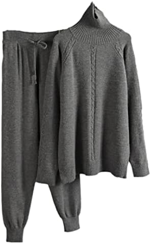 Žene pletene staze prevelike zimske kašmir kašmir džemper harem hlače 2 komada tople postavljene odjeće