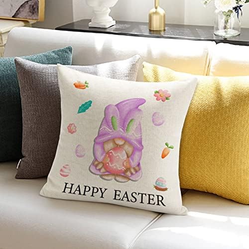 Uskršnji gnomi uskrsni jastuk jastuk u boji zečja jastuka jastuk proljetni jastuk za divlje cvijeće kvadratni dekortivni jastučnicu