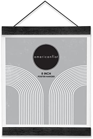 Americanflat 8 -inčni crni magnetski vješalica za plakate, okvir za vješalice za drvene plakate, fotografije, slike, umjetničke otiske