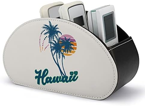 Havaji Palm Tree Daljinski TV držač za kontrolu PU Organizator kutije za odlaganje kože s 5 odjeljaka za radnu površinu
