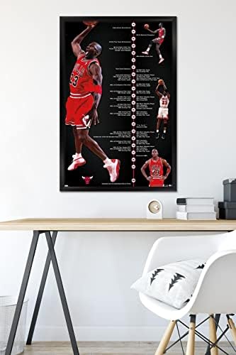Trendovi International Michael Jordan - plakat Wall Wall, 22.375 x 34, crna uokvirena verzija