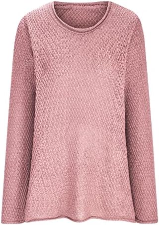 Ležerni pleteni džemperi za žene trendovske posade dugih rukava Čvrsta boja pulover pulover labavi udobni vrhovi skakača