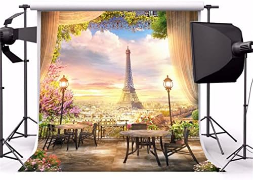 8.8.8. francuski bajkoviti Pariz Eiffelov toranj Pozadina zavjesa Cvijeće pogled na gradsku pozadinu za fotografiranje