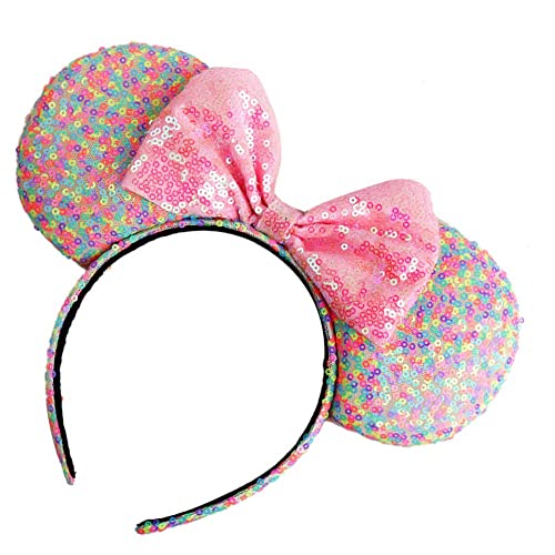 Conger slatke šarene mišje uši s ružičastom velikom mašnom traka za glavu obruč pribor za kosu za djevojčice rođendan putovanja festivali