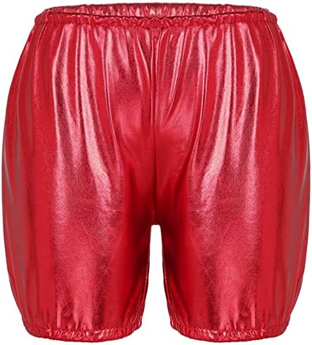 Pobjeda Kids Girls Metallic kratke hlače Sjajne vruće hlače blistavo elastično struk labavi joga plesne odjeće kratke hlače