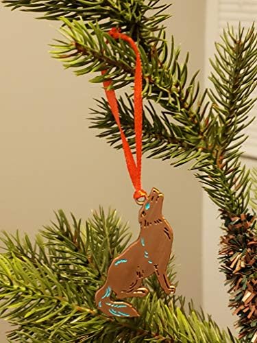 Kojote vuk božićni ukras brončana minijaturni ukras šarm arizona suvenir jugozapadni poklon