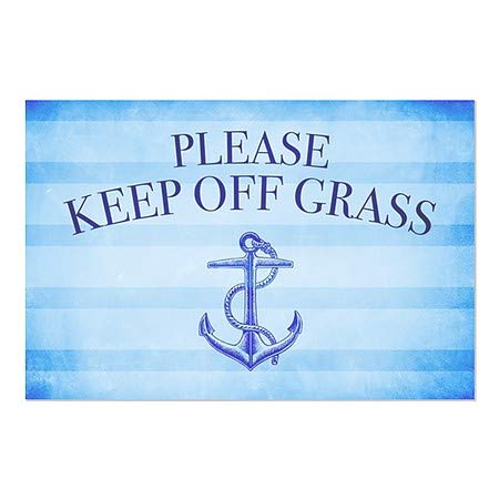 CGSIGNLAB | Molim vas, držite travu -Nautic Stripes Stizanje prozora | 36 x24