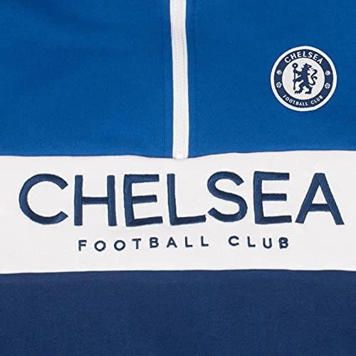 Chelsea FC Boys Twicrirt Top Kids Quarter Zip Blue Službeni nogometni poklon